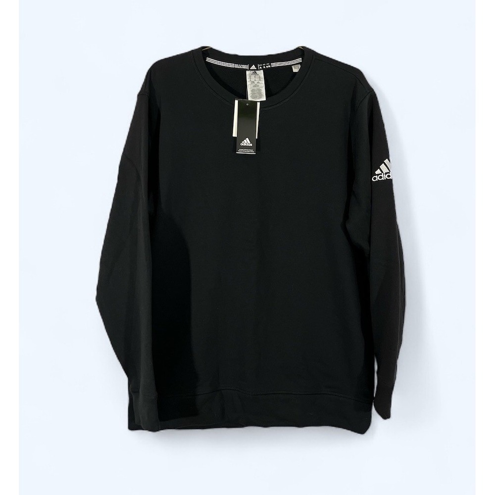 ADIDAS FLEECE Crewneck Sweatshirt S97354 BLACK XL